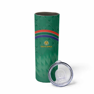 South Africa Cricket Custom Skinny Tumbler African King Proteas Green