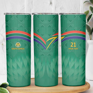 South Africa Cricket Custom Skinny Tumbler African King Proteas Green