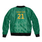 South Africa Cricket Custom Sleeve Zip Bomber Jacket African King Proteas Green