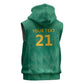 South Africa Cricket Custom Sleeveless Zip Hoodie African King Proteas Green - African Pride