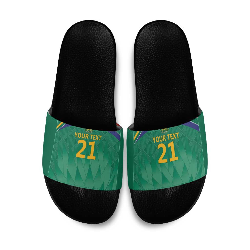 South Africa Cricket Custom Slide Sandals African King Proteas Green