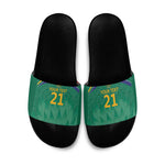 South Africa Cricket Custom Slide Sandals African King Proteas Green