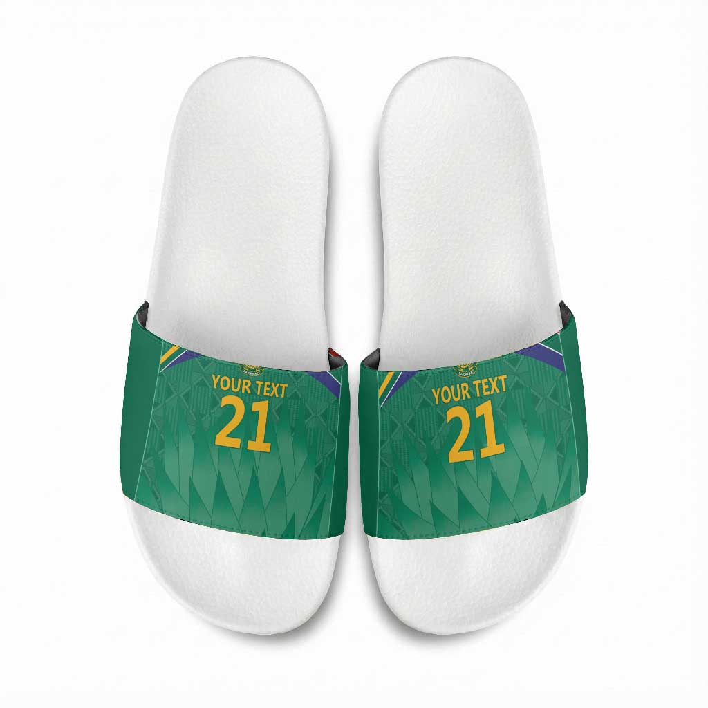 South Africa Cricket Custom Slide Sandals African King Proteas Green