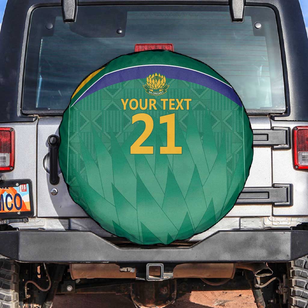 South Africa Cricket Custom Spare Tire Cover African King Proteas Green