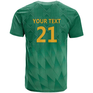 South Africa Cricket Custom T shirt African King Proteas Green