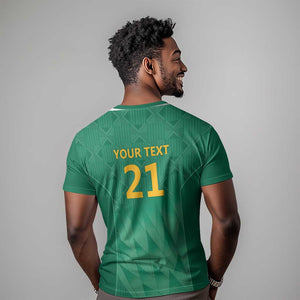 South Africa Cricket Custom T shirt African King Proteas Green