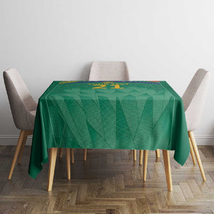 South Africa Cricket Custom Tablecloth African King Proteas Green