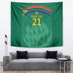 South Africa Cricket Custom Tapestry African King Proteas Green