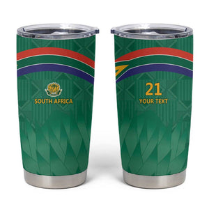 South Africa Cricket Custom Tumbler Cup African King Proteas Green