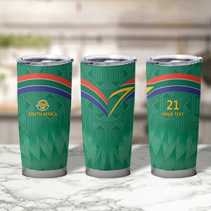 South Africa Cricket Custom Tumbler Cup African King Proteas Green