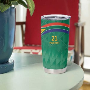 South Africa Cricket Custom Tumbler Cup African King Proteas Green