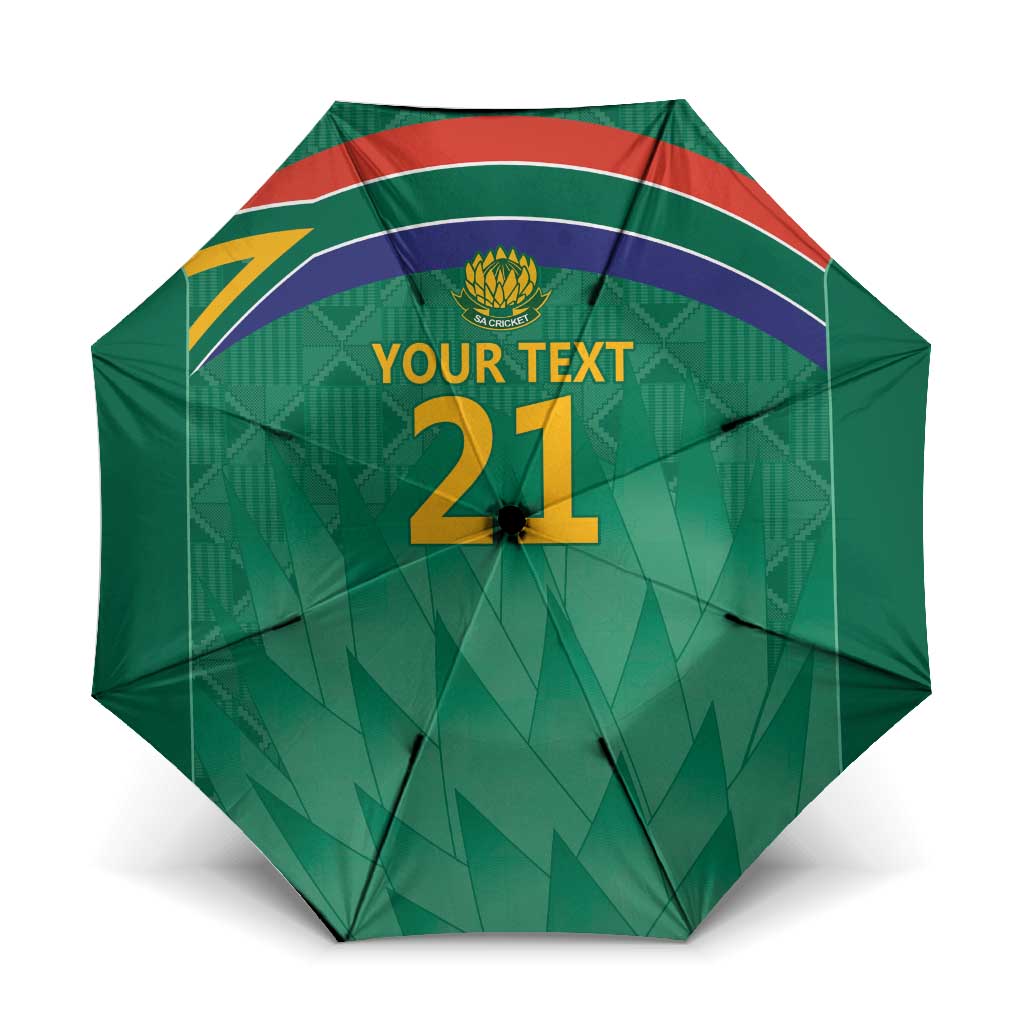 South Africa Cricket Custom Umbrella African King Proteas Green