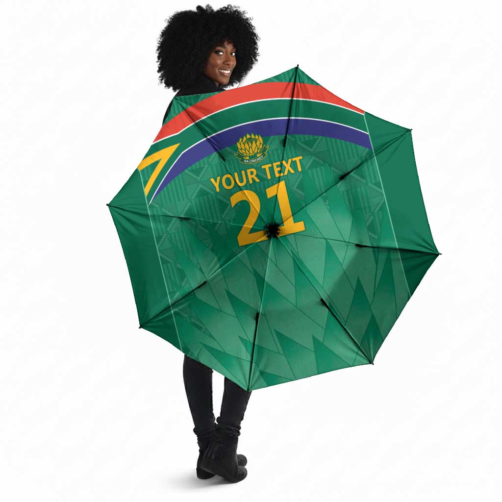 South Africa Cricket Custom Umbrella African King Proteas Green