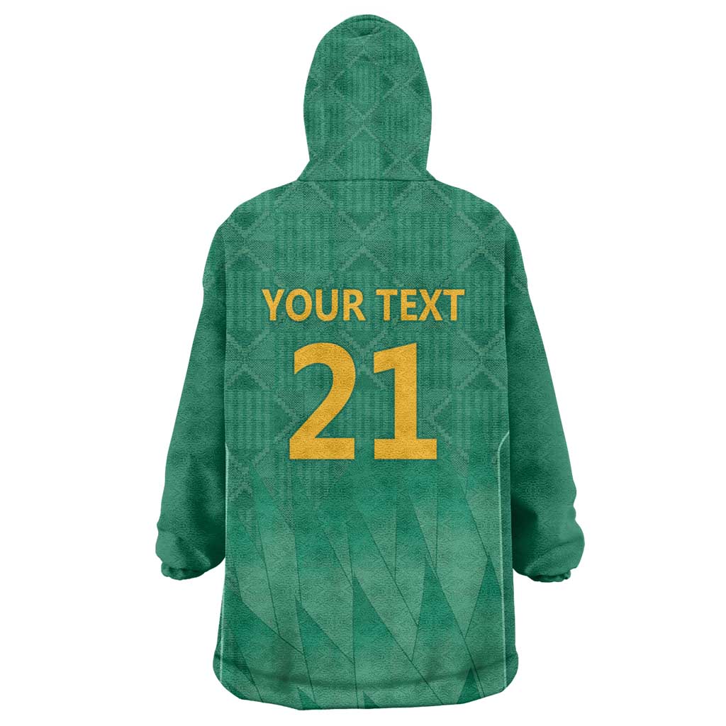 South Africa Cricket Custom Wearable Blanket Hoodie African King Proteas Green