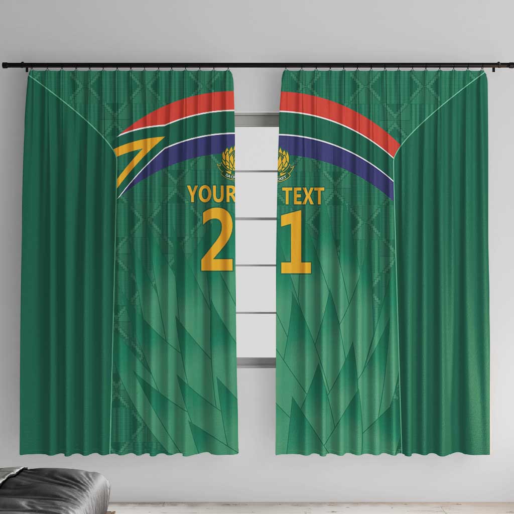 South Africa Cricket Custom Window Curtain African King Proteas Green