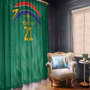 South Africa Cricket Custom Window Curtain African King Proteas Green