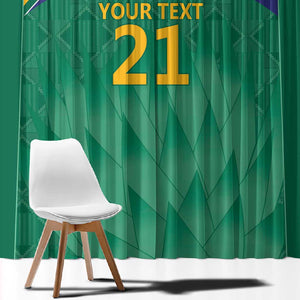 South Africa Cricket Custom Window Curtain African King Proteas Green