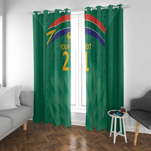 South Africa Cricket Custom Window Curtain African King Proteas Green