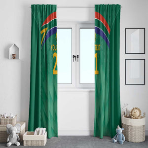 South Africa Cricket Custom Window Curtain African King Proteas Green