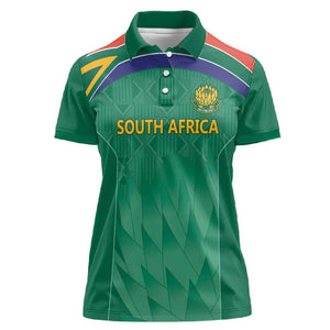 South Africa Cricket Custom Women Polo Shirt African King Proteas Green