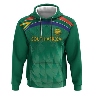 South Africa Cricket Custom Zip Hoodie African King Proteas Green