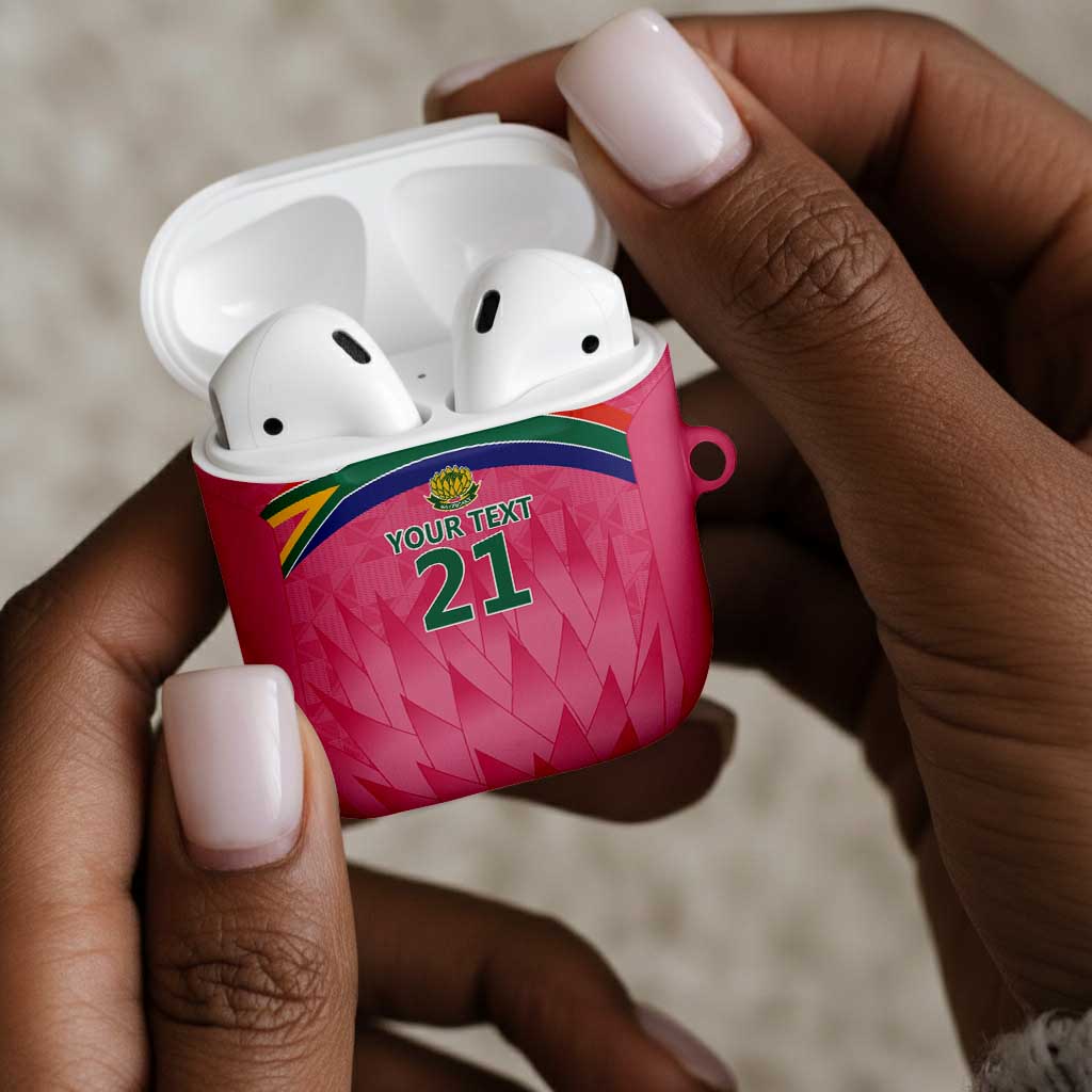 South Africa Cricket Custom AirPods Case African King Proteas Pink