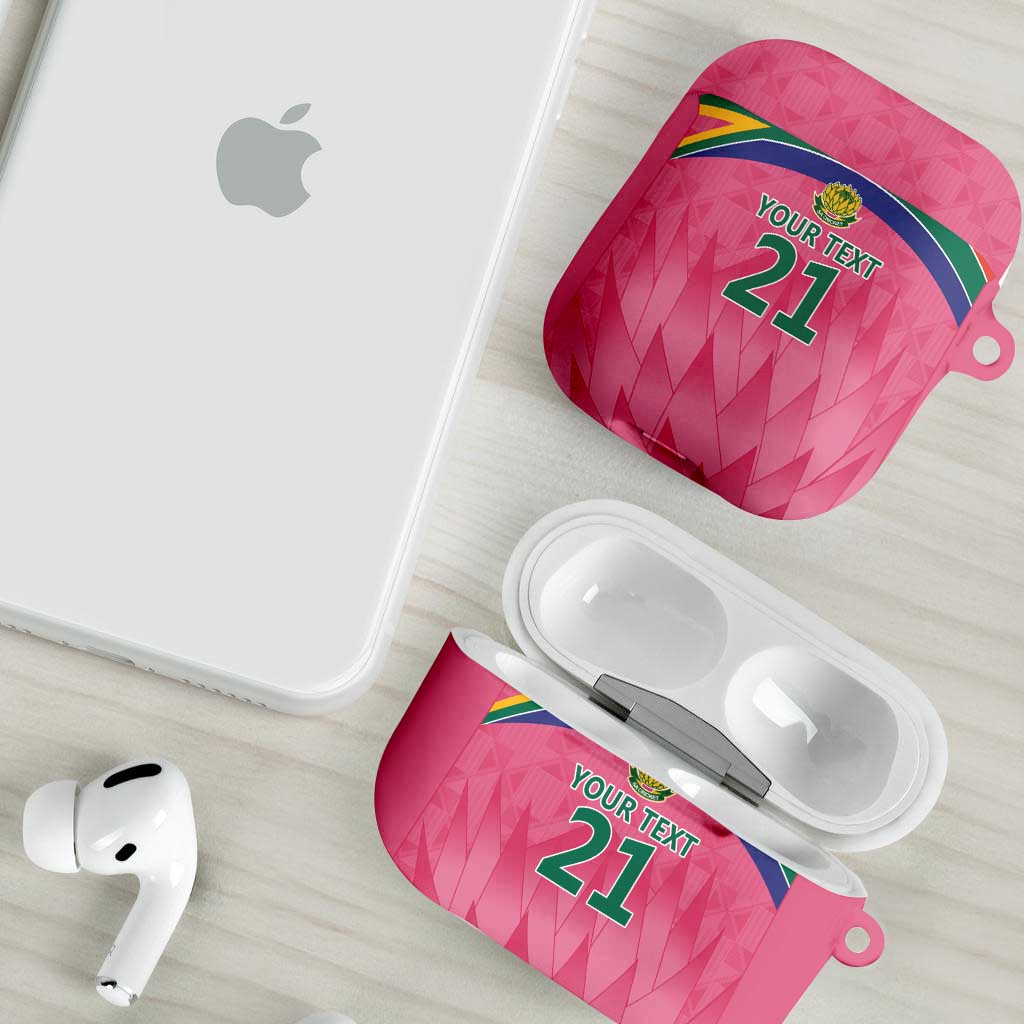 South Africa Cricket Custom AirPods Case African King Proteas Pink