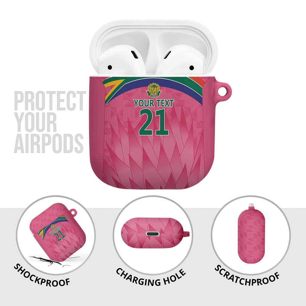 South Africa Cricket Custom AirPods Case African King Proteas Pink