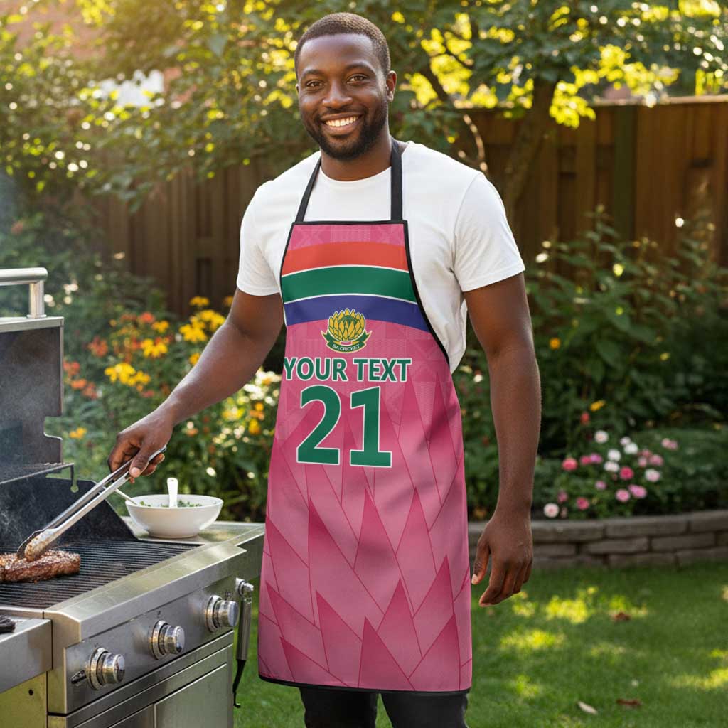 South Africa Cricket Custom Apron African King Proteas Pink