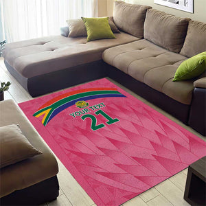 South Africa Cricket Custom Area Rug African King Proteas Pink