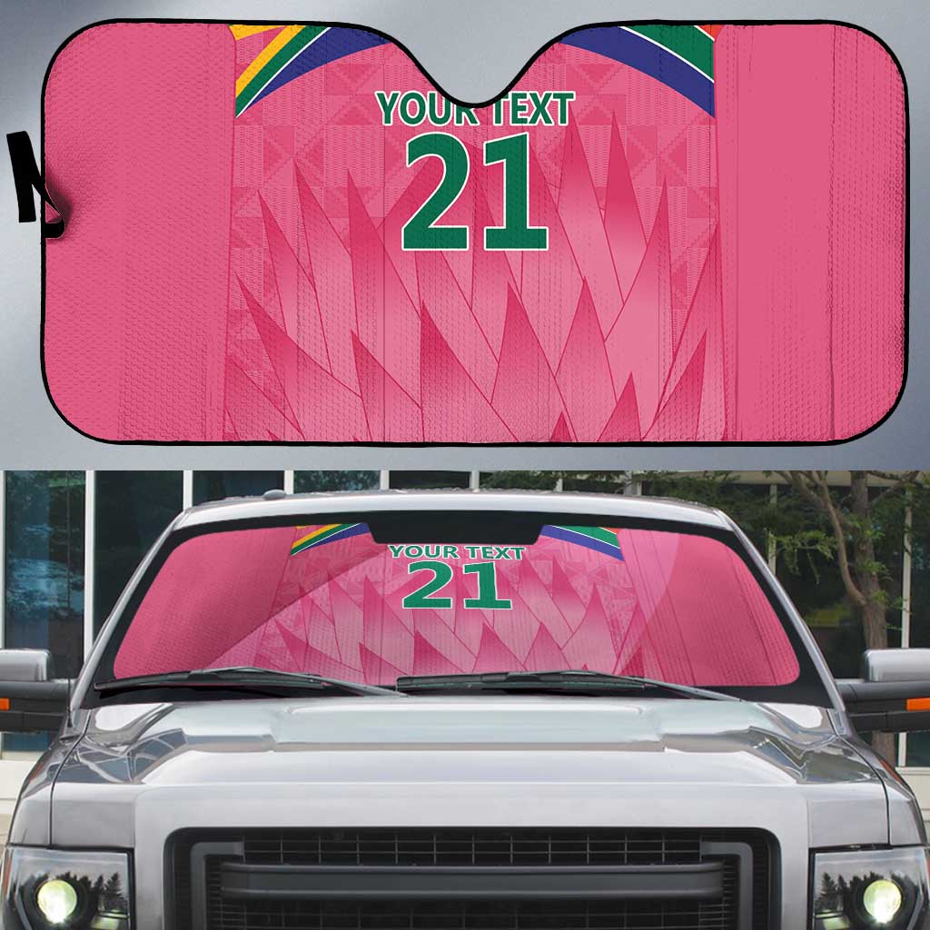 South Africa Cricket Custom Auto Sun Shade African King Proteas Pink