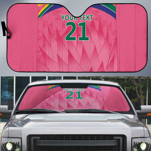South Africa Cricket Custom Auto Sun Shade African King Proteas Pink