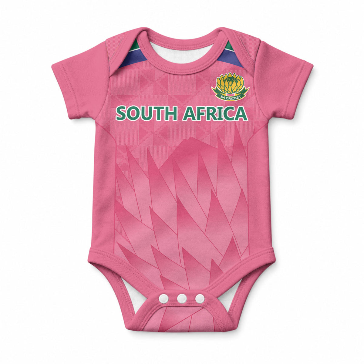 South Africa Cricket Custom Baby Onesie African King Proteas Pink