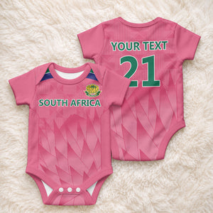 South Africa Cricket Custom Baby Onesie African King Proteas Pink
