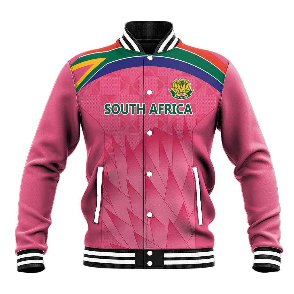 South Africa Cricket Custom Baseball Jacket African King Proteas Pink