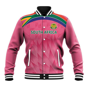 South Africa Cricket Custom Baseball Jacket African King Proteas Pink