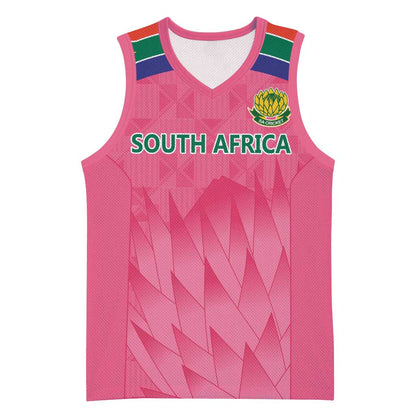 South Africa Cricket Custom Basketball Jersey African King Proteas Pink LT9
