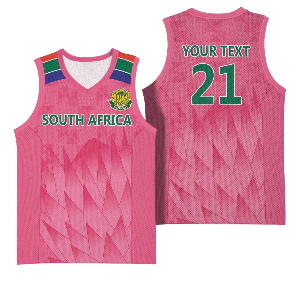 South Africa Cricket Custom Basketball Jersey African King Proteas Pink LT9