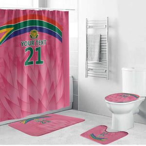 South Africa Cricket Custom Bathroom Set African King Proteas Pink