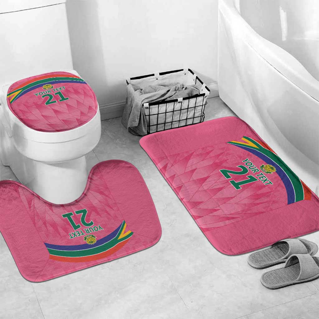 South Africa Cricket Custom Bathroom Set African King Proteas Pink