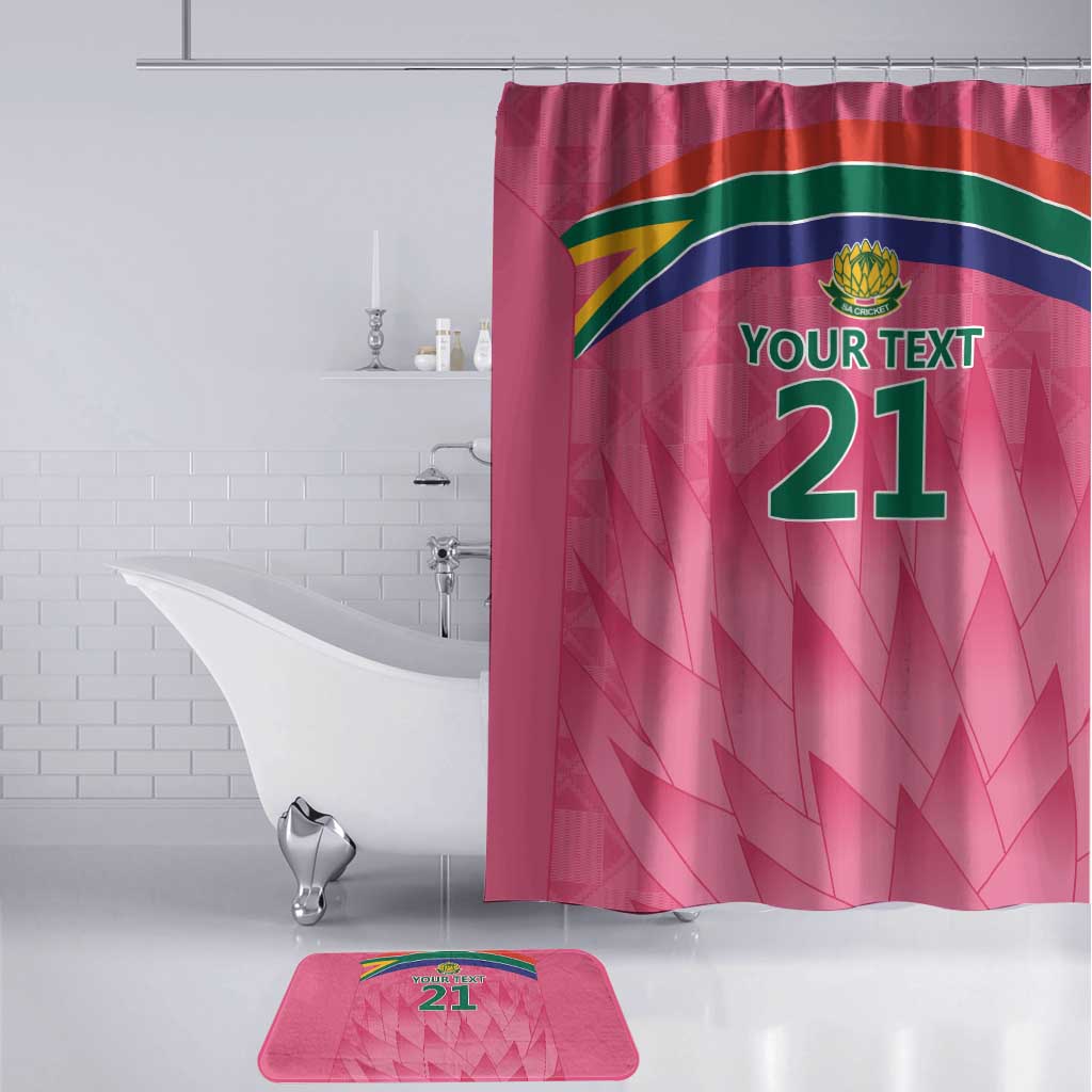South Africa Cricket Custom Bathroom Set African King Proteas Pink