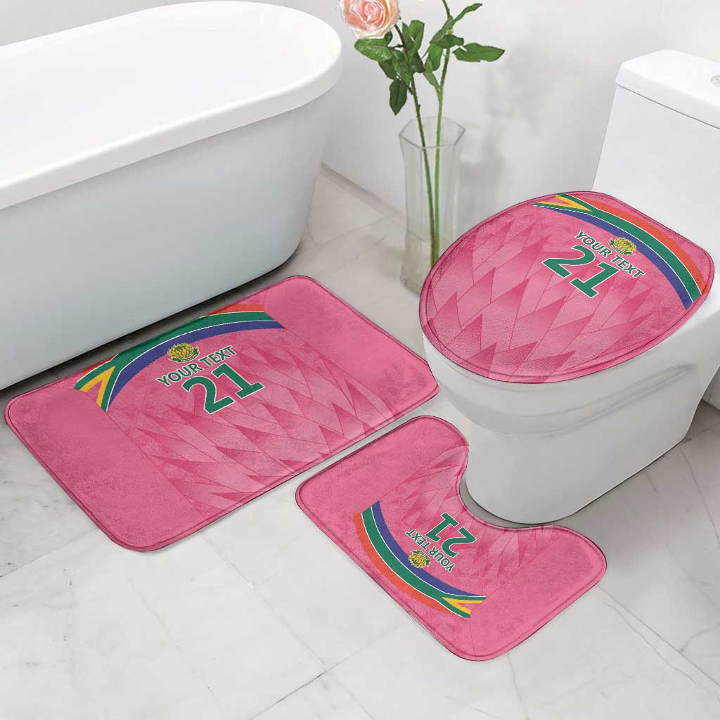 South Africa Cricket Custom Bathroom Set African King Proteas Pink