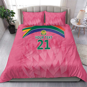 South Africa Cricket Custom Bedding Set African King Proteas Pink