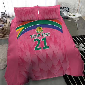 South Africa Cricket Custom Bedding Set African King Proteas Pink