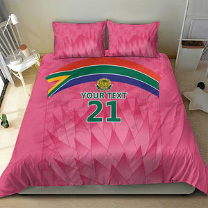 South Africa Cricket Custom Bedding Set African King Proteas Pink