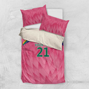 South Africa Cricket Custom Bedding Set African King Proteas Pink