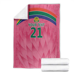 South Africa Cricket Custom Blanket African King Proteas Pink