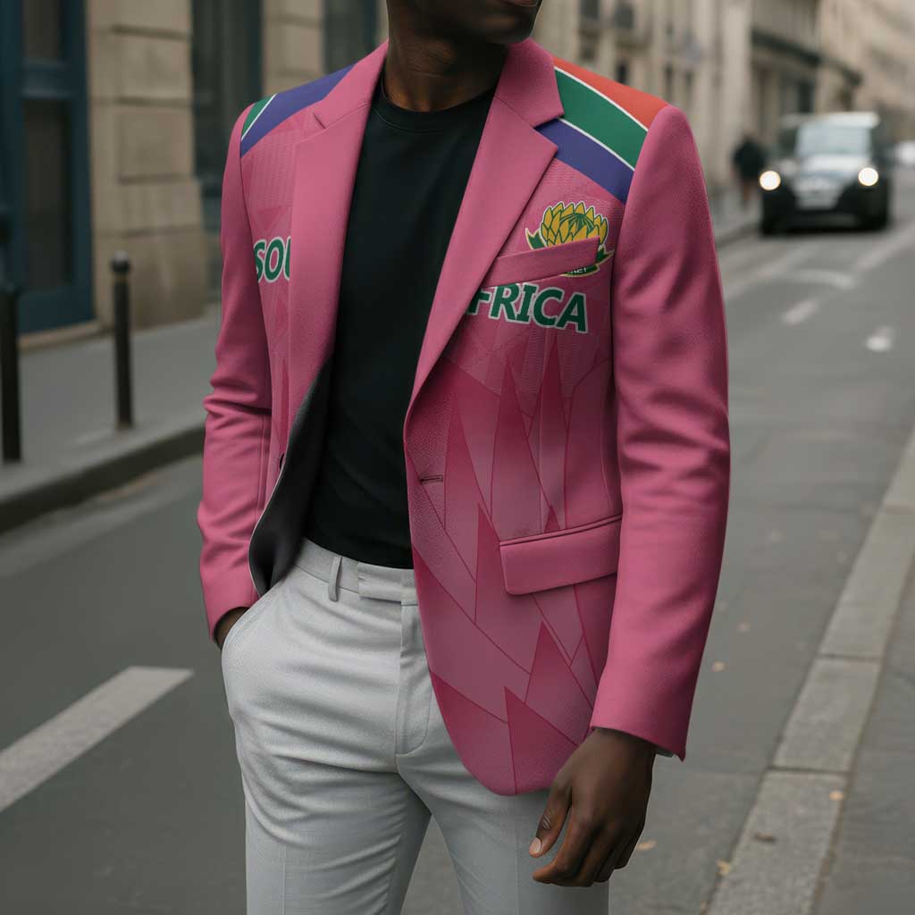 South Africa Cricket Custom Blazer African King Proteas Pink