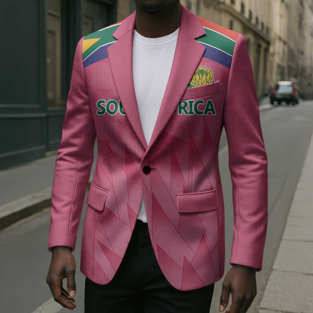 South Africa Cricket Custom Blazer African King Proteas Pink