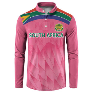 South Africa Cricket Custom Button Sweatshirt African King Proteas Pink
